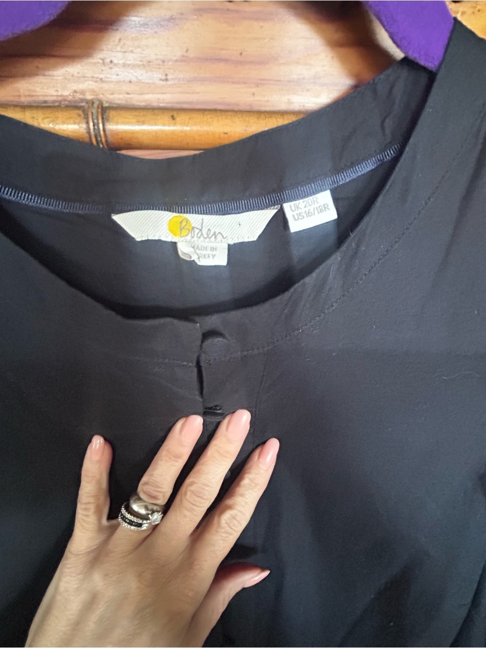 Boden Sleeveless Button-Front Black Maxi Dress - Picture 3 of 4